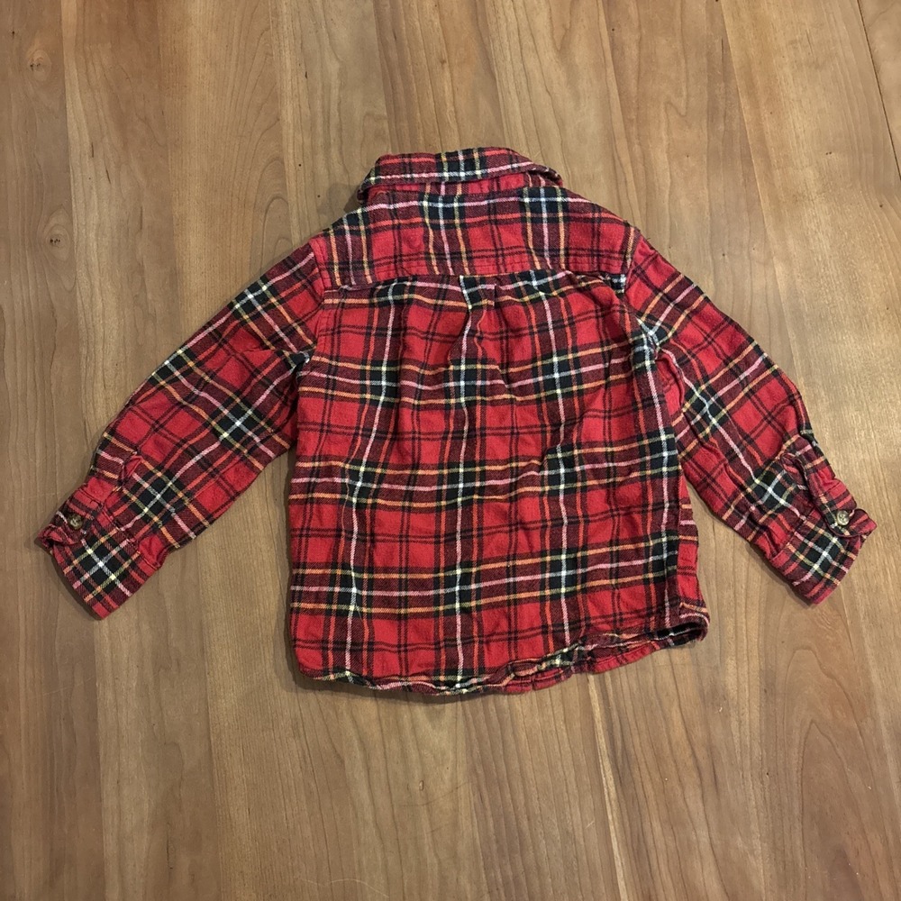 Healthtex Vintage Flannel Western Button Up Shirt Red Kids Size 4T - Picture 4 of 4